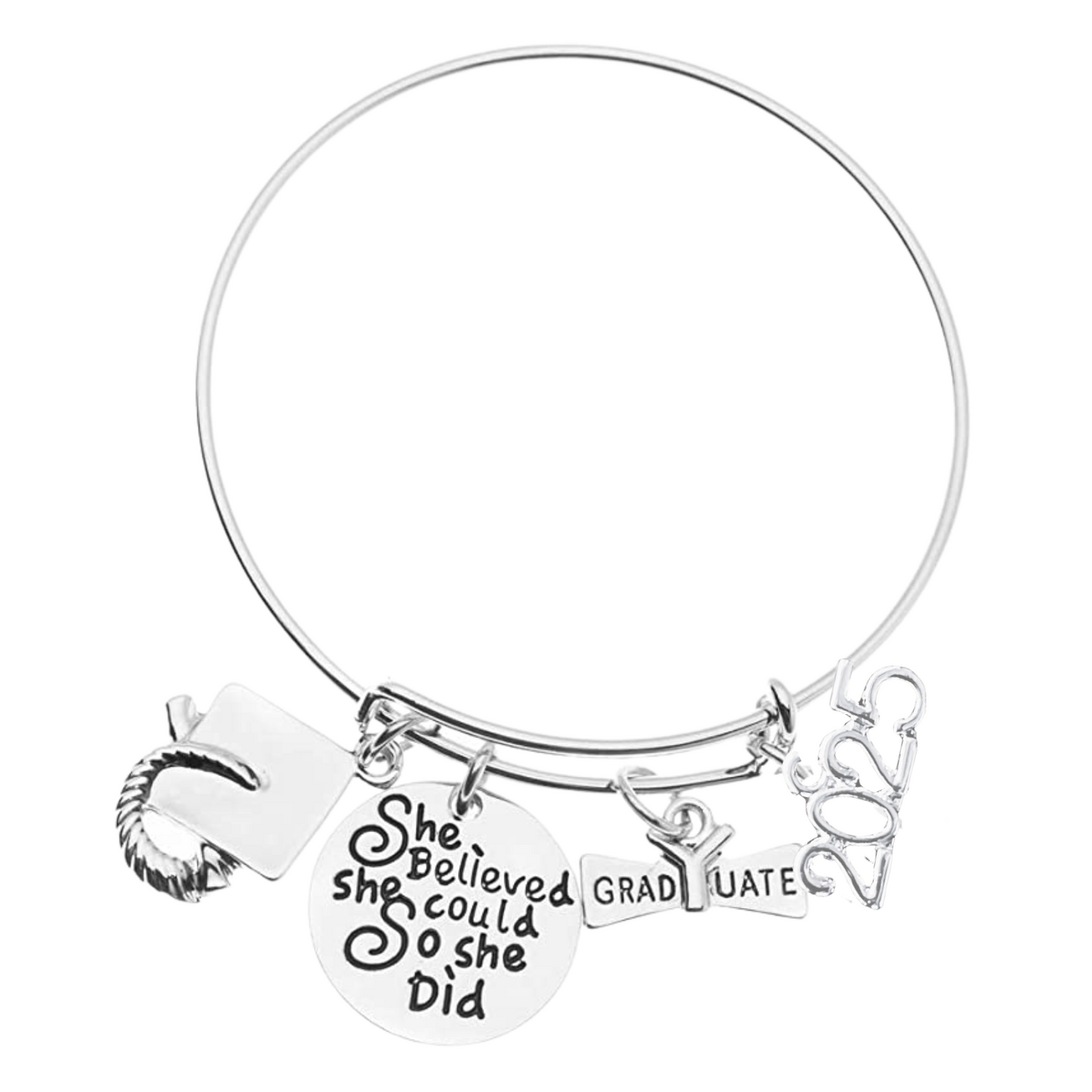 Graduation Bracelet - 2025 She Believed She Could So She Did Bangle