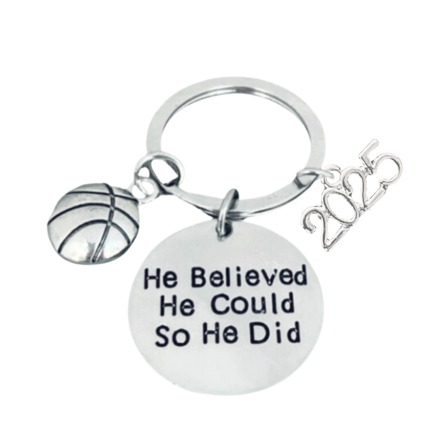 2025 Graduation Keychain- He Believed He Could- Pick Sport