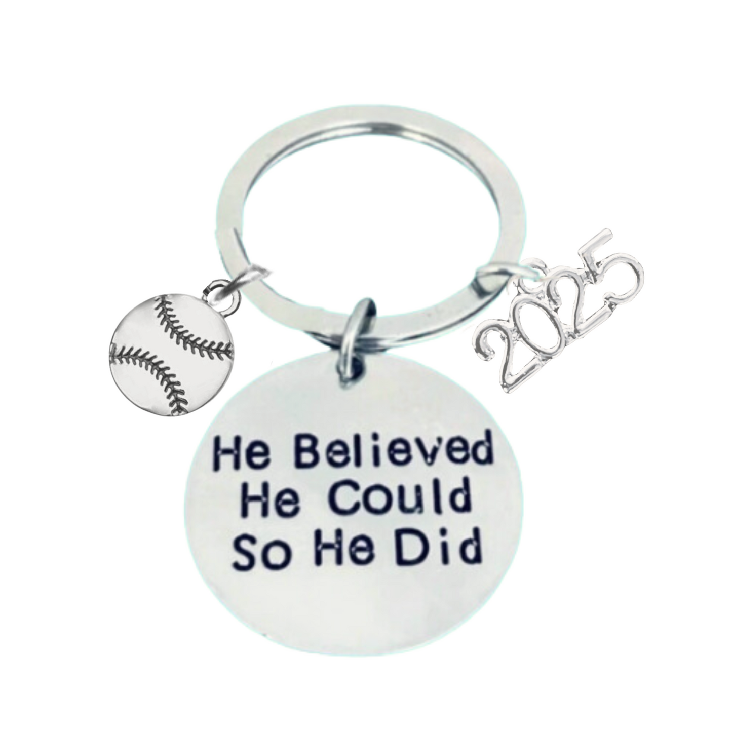 2025 Graduation Keychain- He Believed He Could- Pick Sport