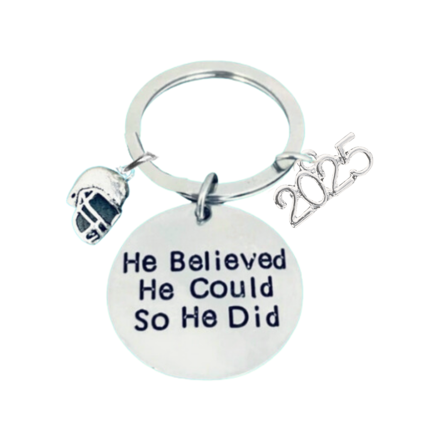 2025 Graduation Keychain- He Believed He Could- Pick Sport