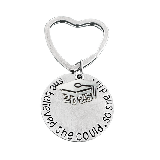 2025 Graduation She Believed She Could Keychain