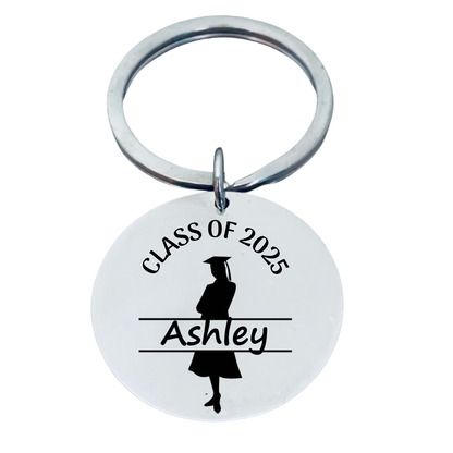 Girls Personalized 2025 Graduation Keychain