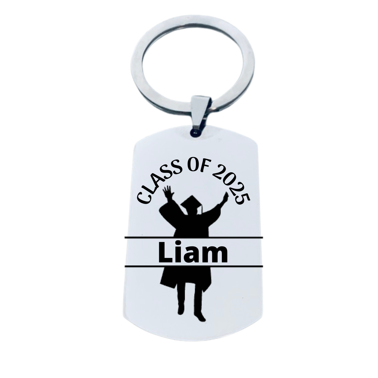 Boys Personalized 2025 Graduation Keychain