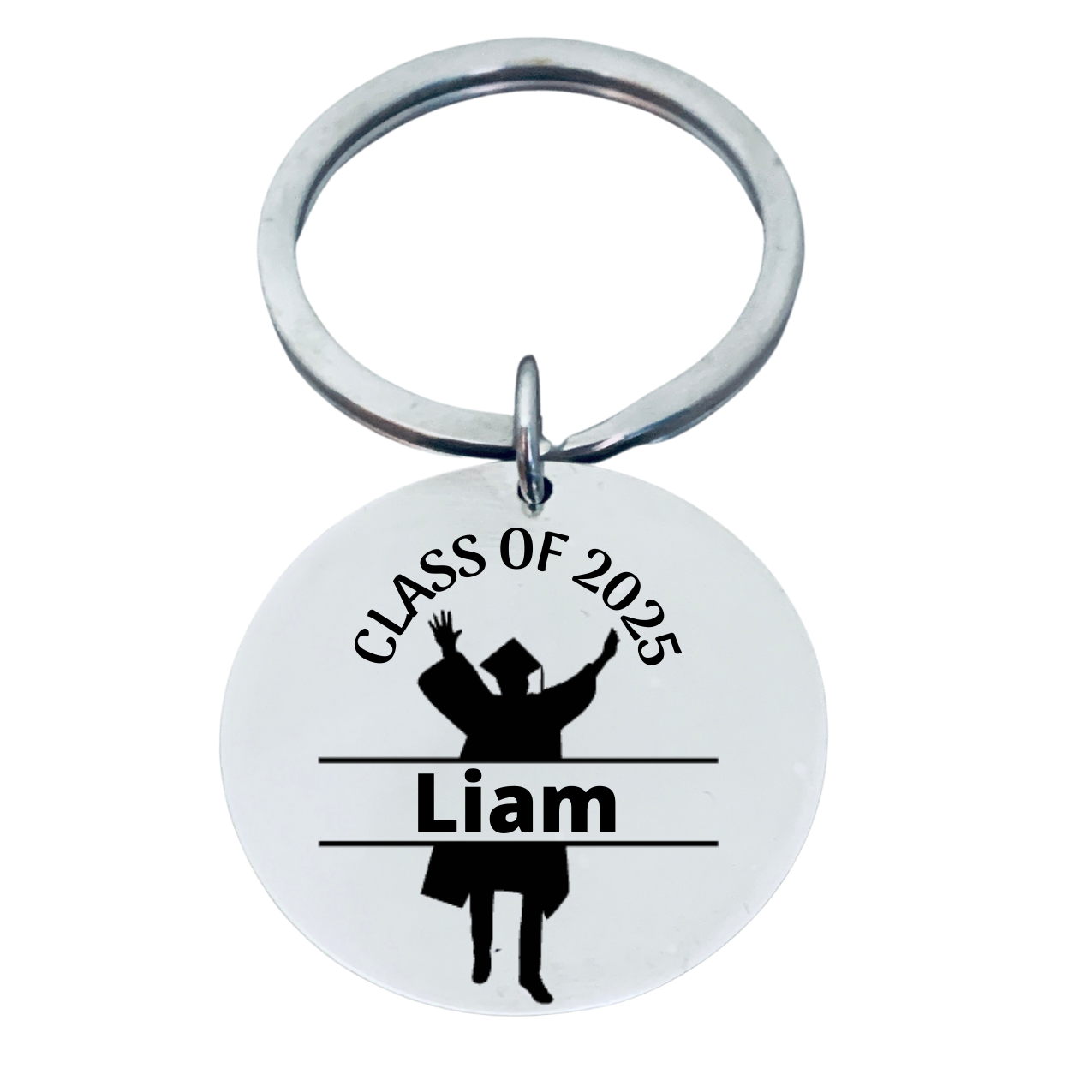 Boys Personalized 2025 Graduation Keychain