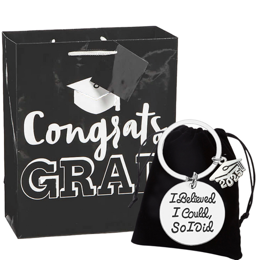 Graduation Gift Set, Unisex Keychain and Gift Bag