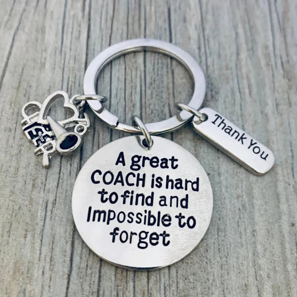 Cheer Coach Keychain - Great Coach is Hard to Find - Pick Charm