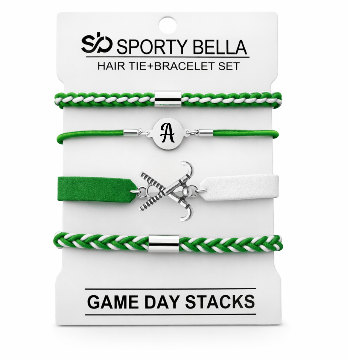 Personalized Hockey Hair Tie Bracelet Sets