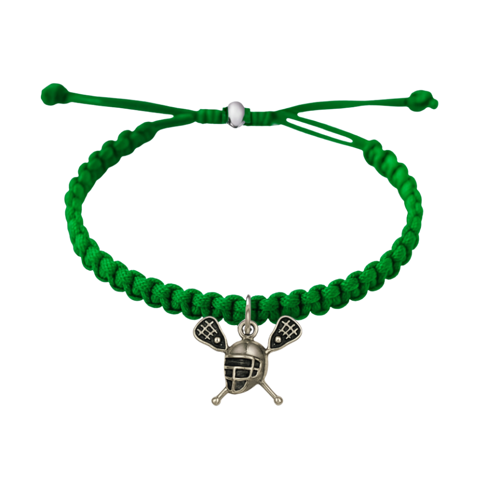 Lacrosse Helmet & Sticks Adjustable Rope Bracelet