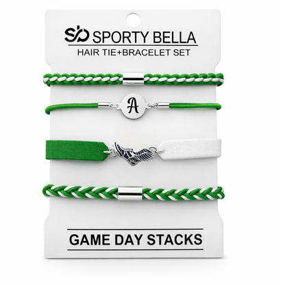 Personalized Track Runner Hair Tie Bracelet Sets