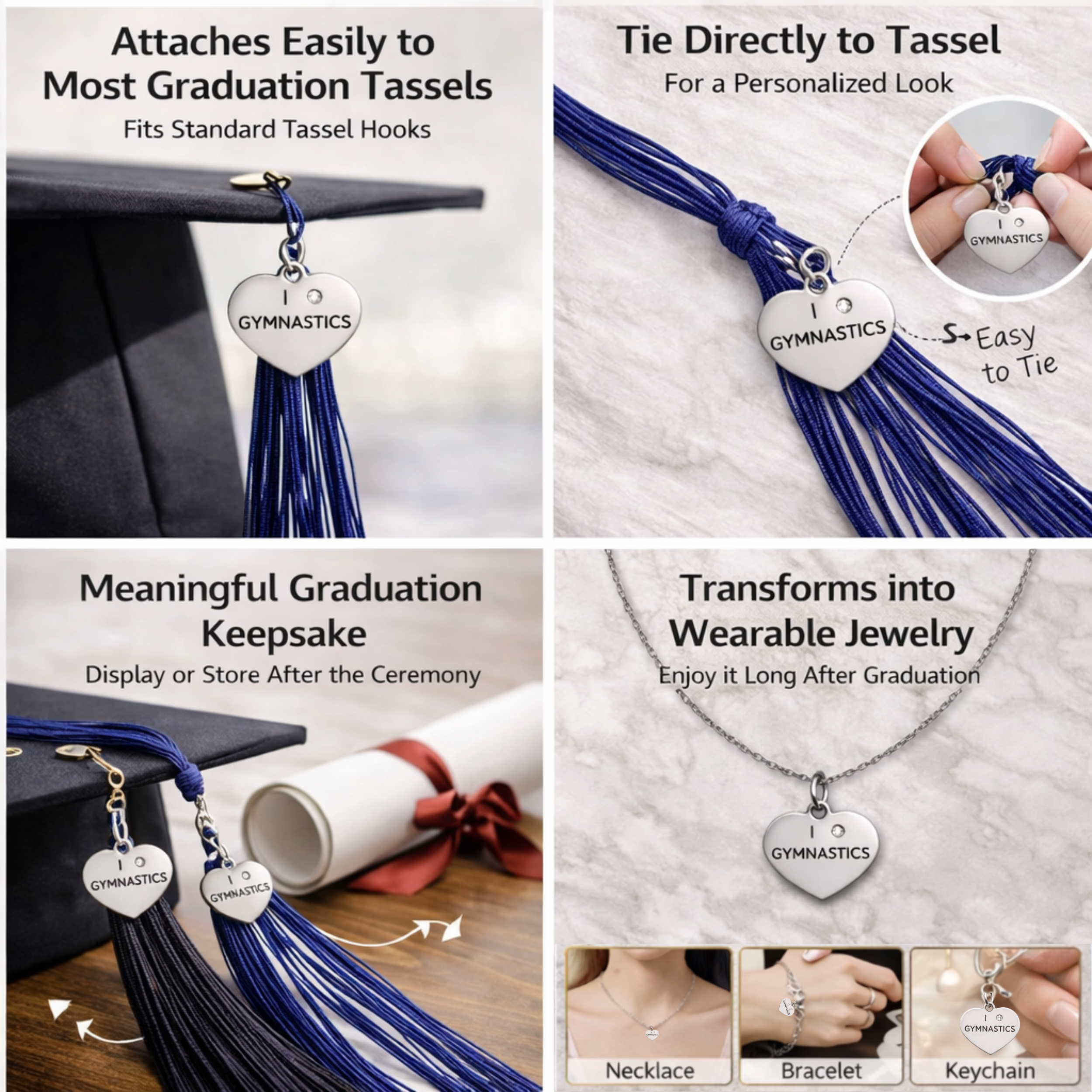 Gymnastics Graduation Tassel Charm
