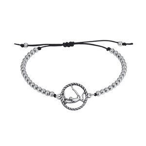 Gymnastics Adjustable Silver Charm Bracelet