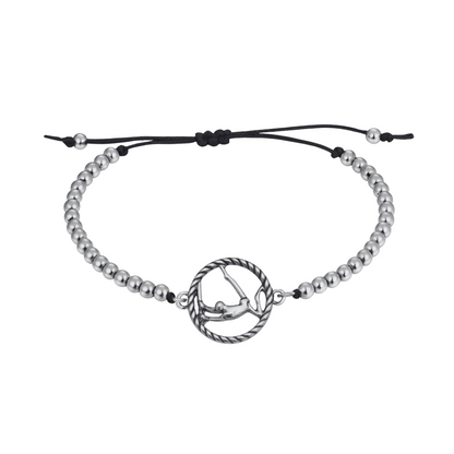 Gymnastics Adjustable Silver Charm Bracelet