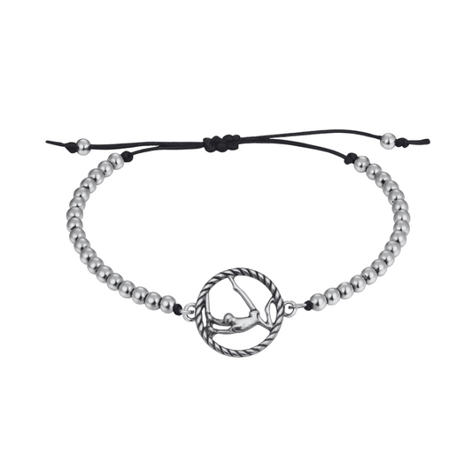 Gymnastics Adjustable Silver Charm Bracelet