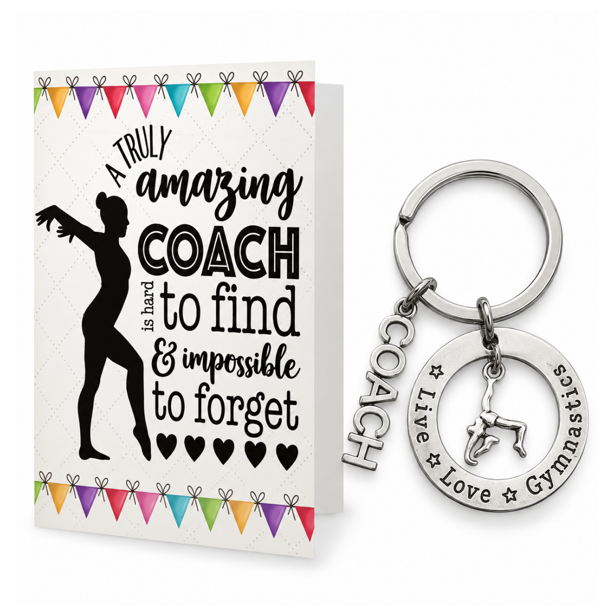 Gymnastics Coach Keychain & Card Gift Set