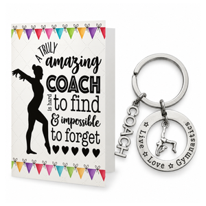 Gymnastics Coach Keychain & Card Gift Set