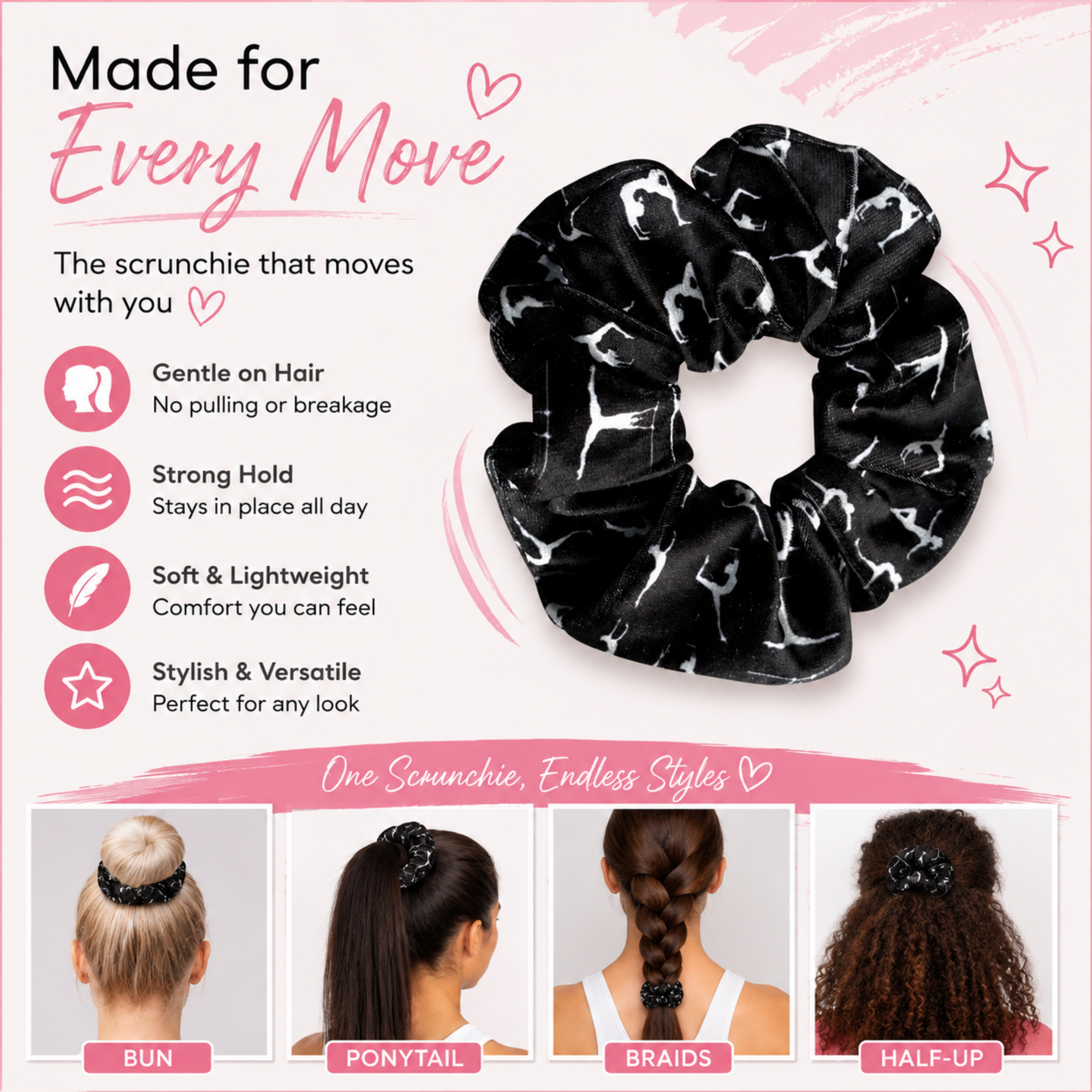 Gymnastics Premium Velvet Scrunchie