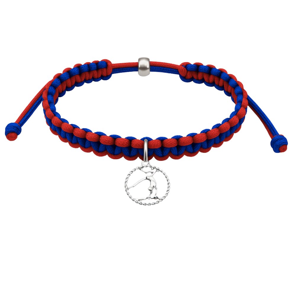 Gymnastics Charm Multi Colored Rope Bracelet - Pick Colors