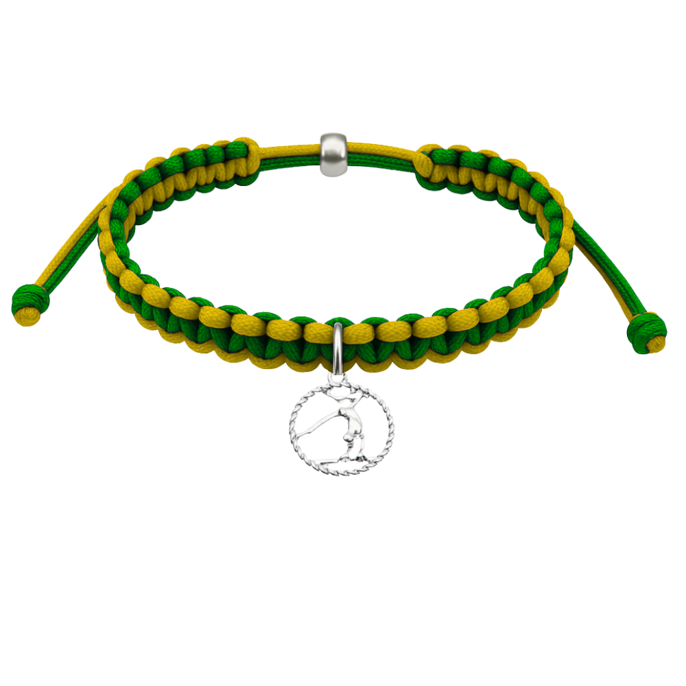 Gymnastics Charm Multi Colored Rope Bracelet - Pick Colors