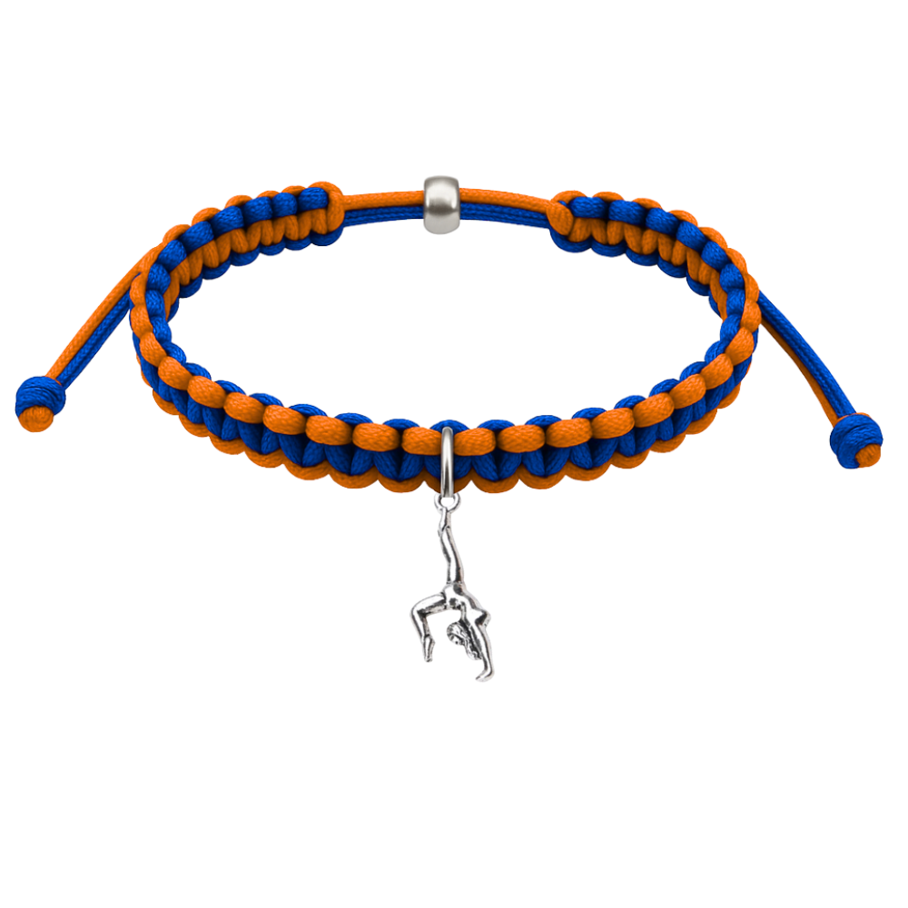 Gymnastics Charm Multi Colored Rope Bracelet - Pick Colors