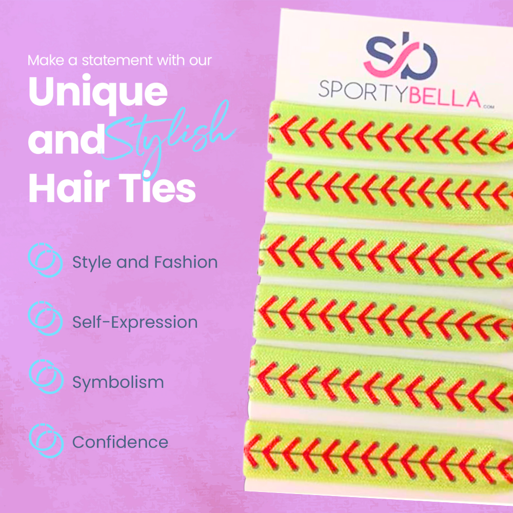 Girls Softball Hair Ties Set