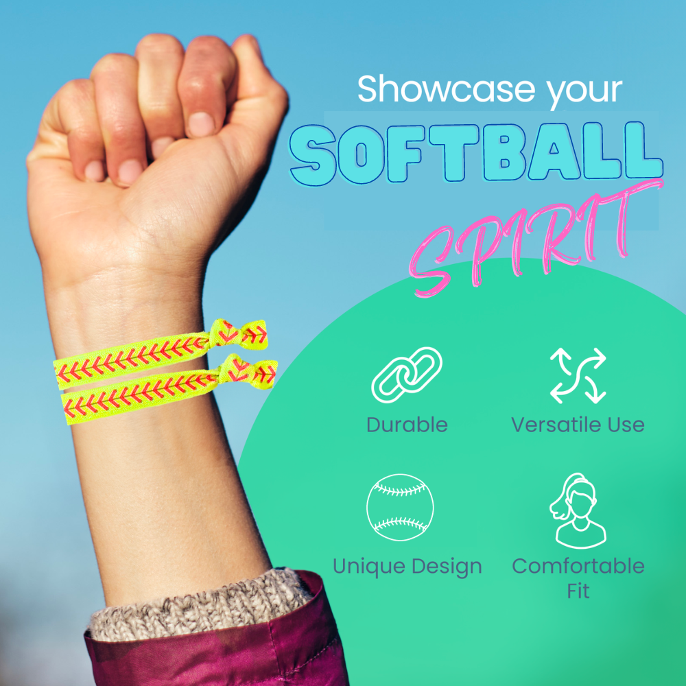 Girls Softball Hair Ties Set