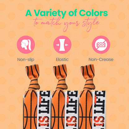 Basketball Hair Ties -Pick Color