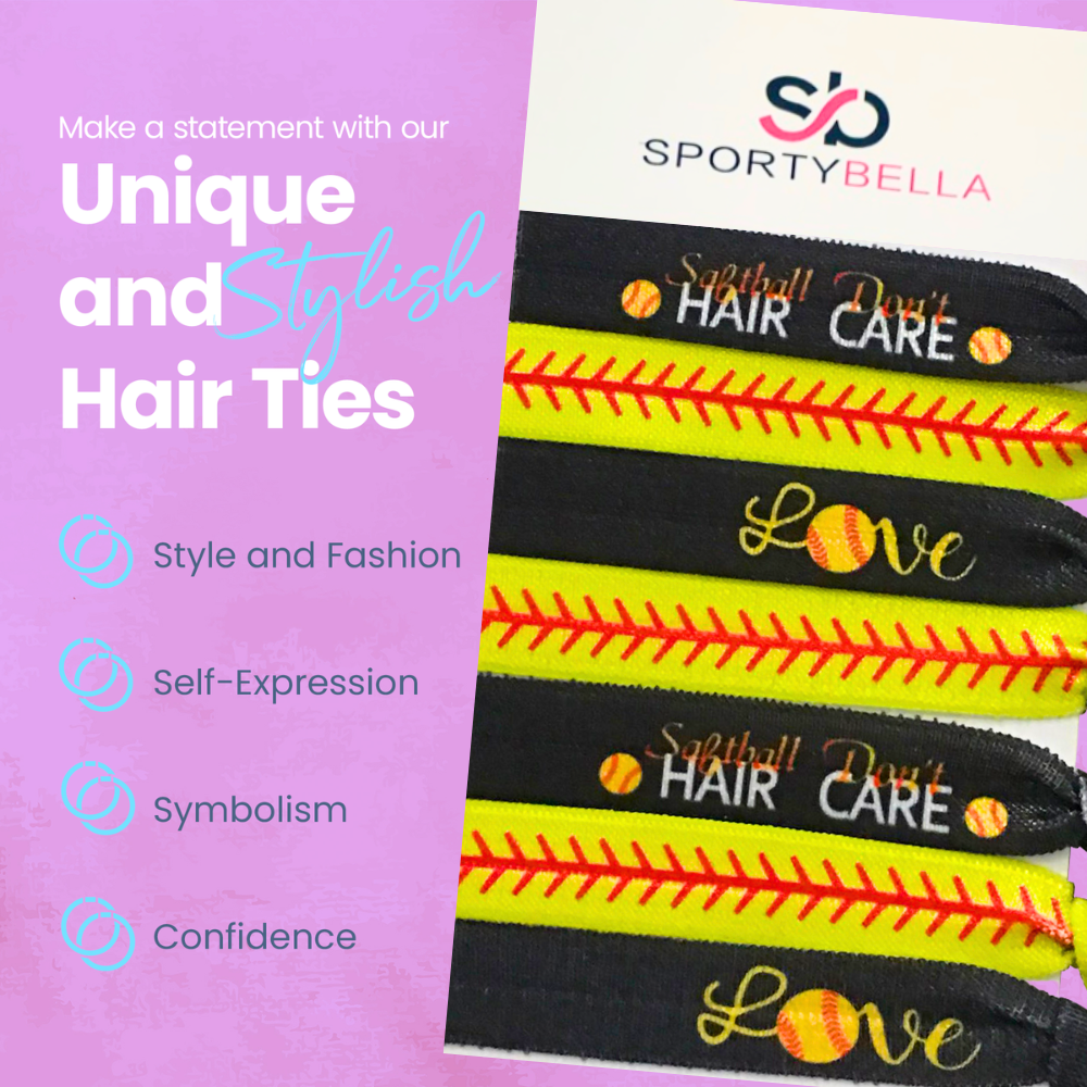 Softball Hair Ties for Girls - Softball Hair Don't Care - SportyBella