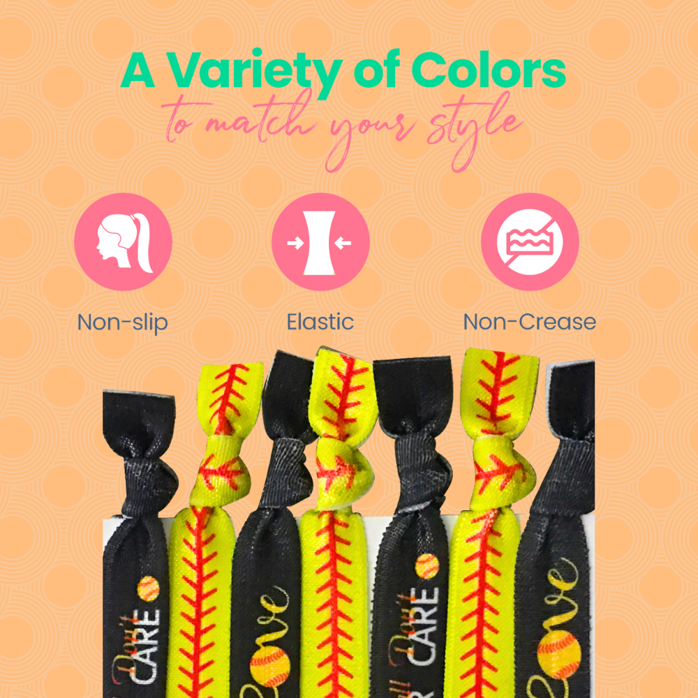 Softball Hair Ties for Girls - Softball Hair Don't Care - SportyBella