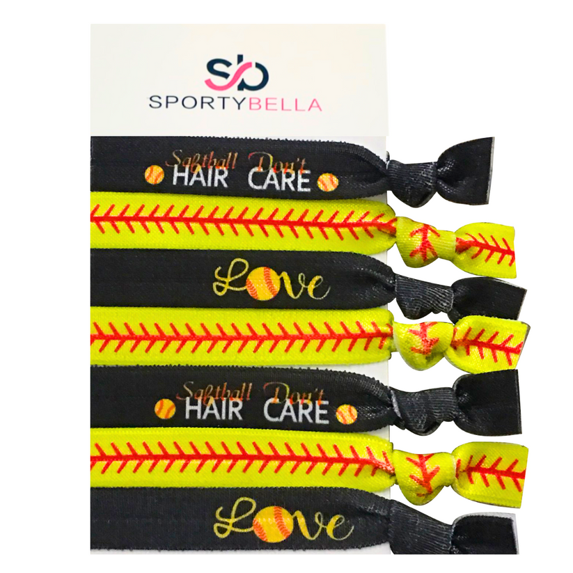 Softball Hair Ties for Girls - Softball Hair Don't Care - SportyBella