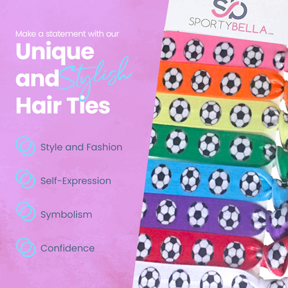 Girls Soccer Hair Ties Set-Multi Colored