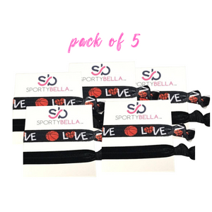 Girls Basketball Hair Ties Set- 5 Pack