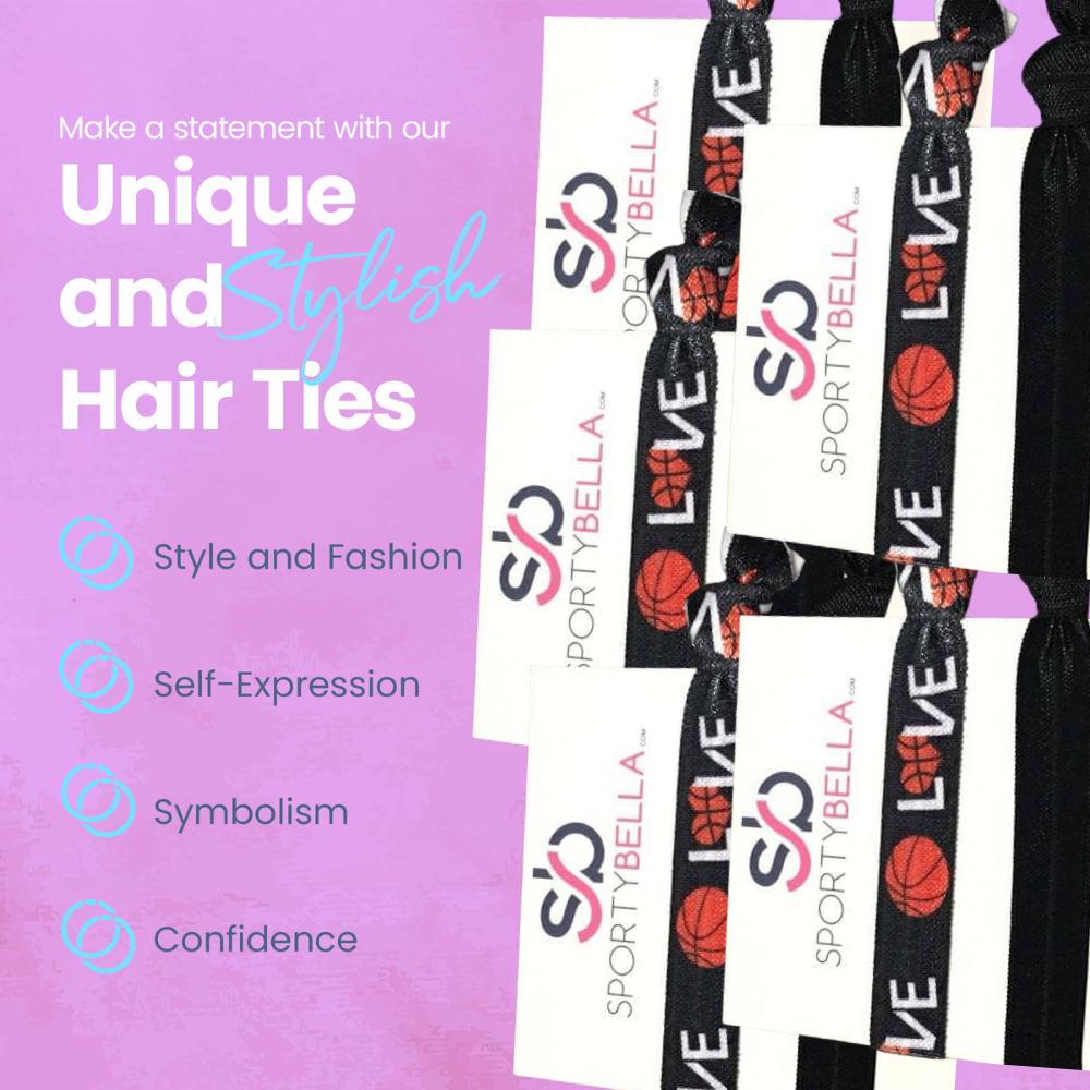 Girls Basketball Hair Ties Set- 5 Pack