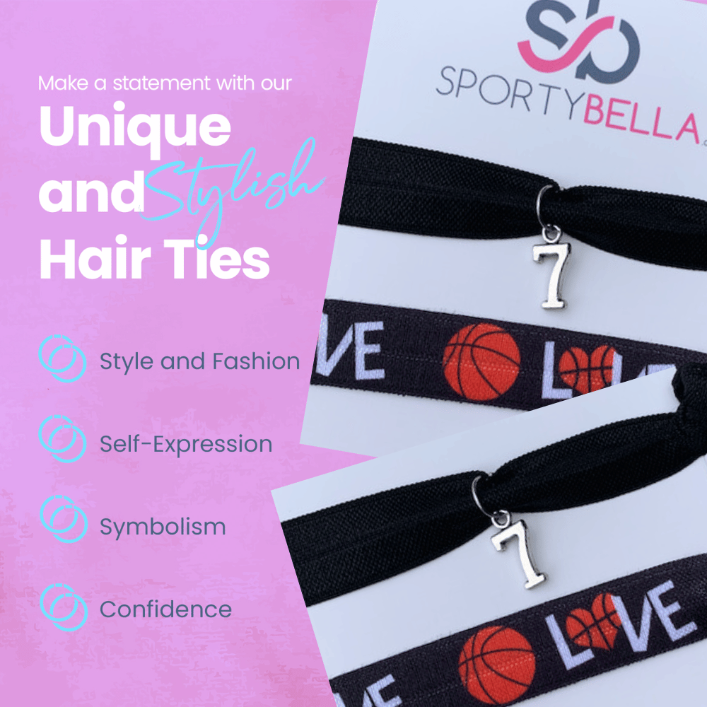 Personalized Basketball Hair Ties 2pc Set