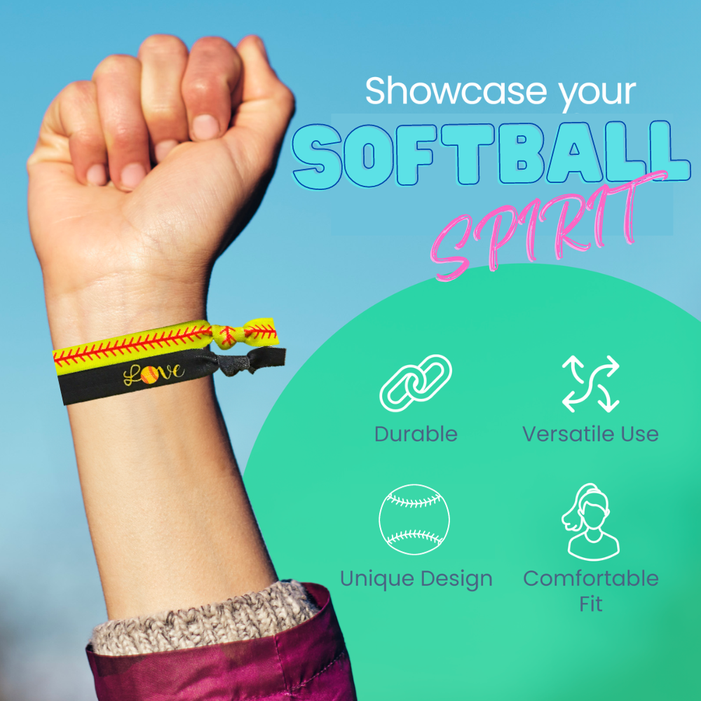 Softball Love Hair Ties - 5 Sets