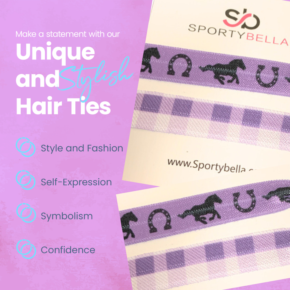 Girls Purple Equestrian Horse Hair Ties - 2pc Set