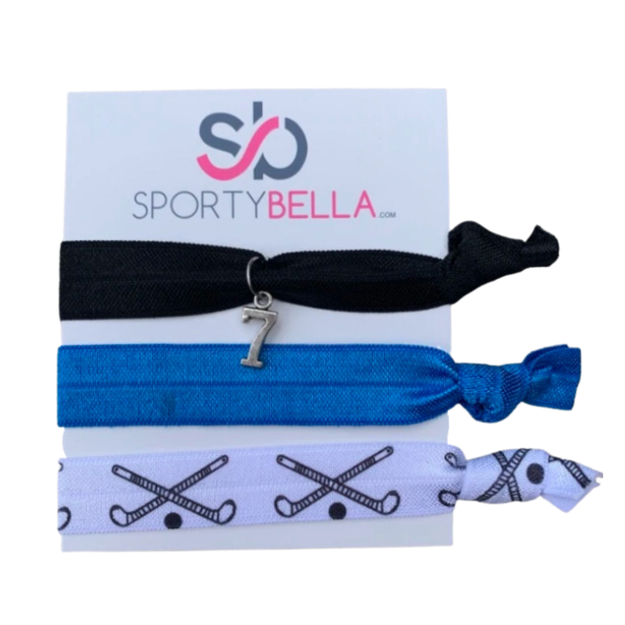 Custom Field Hockey Hair Ties with Number Charm & Team Colors