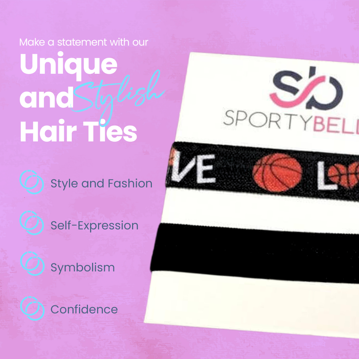 Basketball Hair Ties 2pc Set