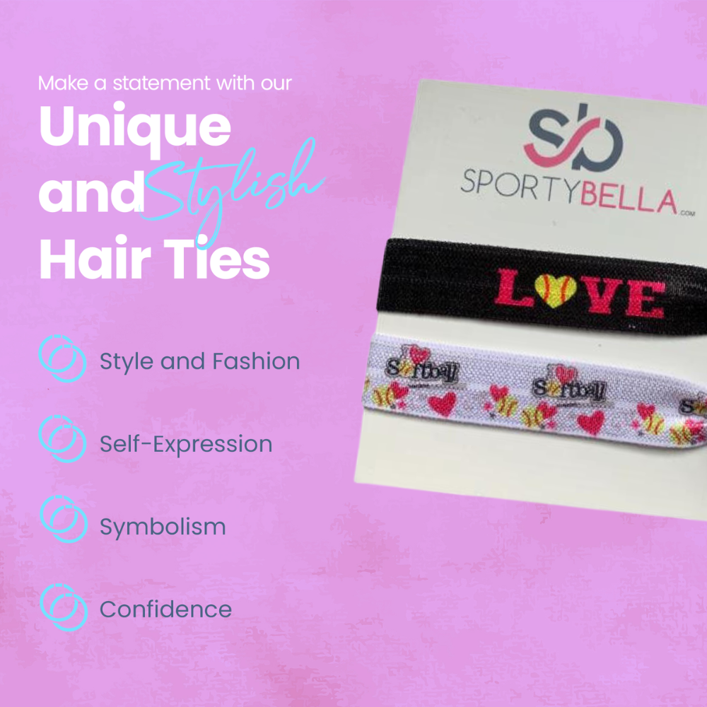 Softball Love Hair Ties - 2pc