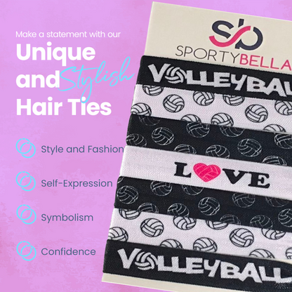 Girls Love Volleyball Hair Ties Set