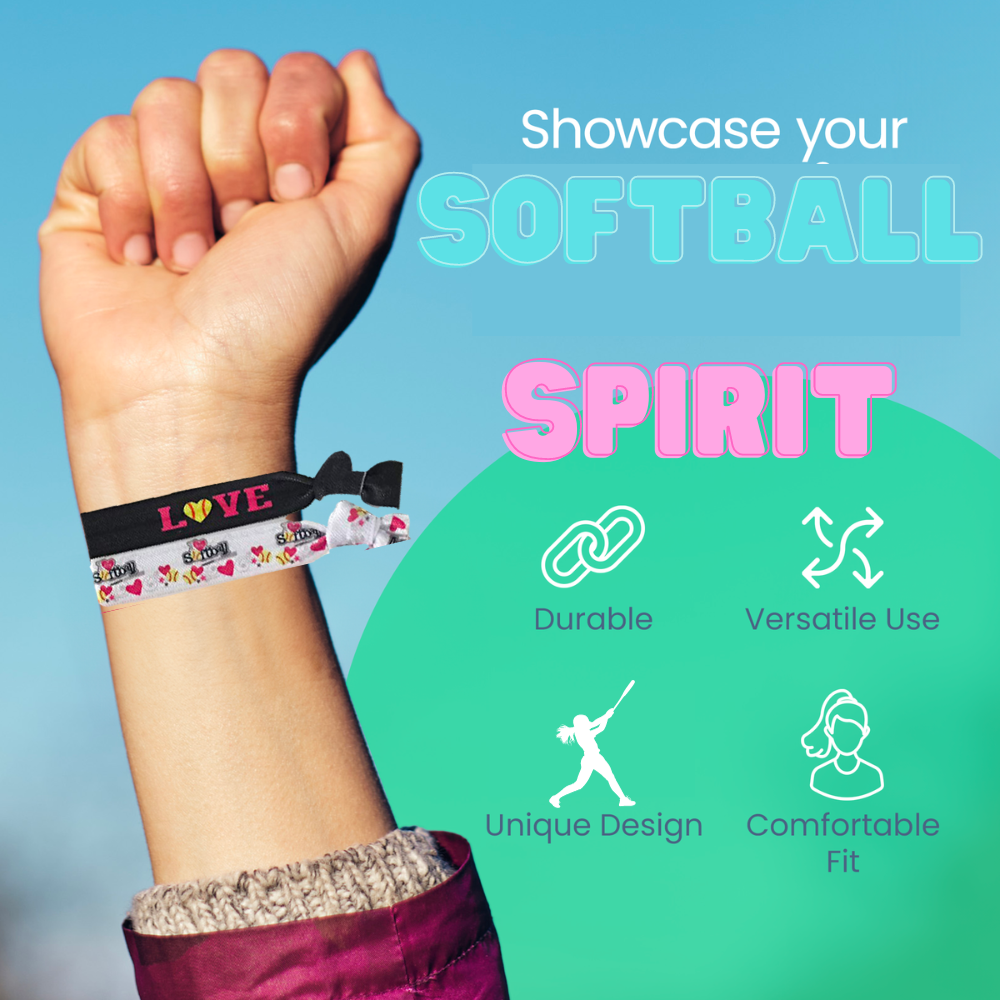 Softball Love Hair Ties - 2pc