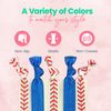 Girls Baseball Hair Ties Set- Blue