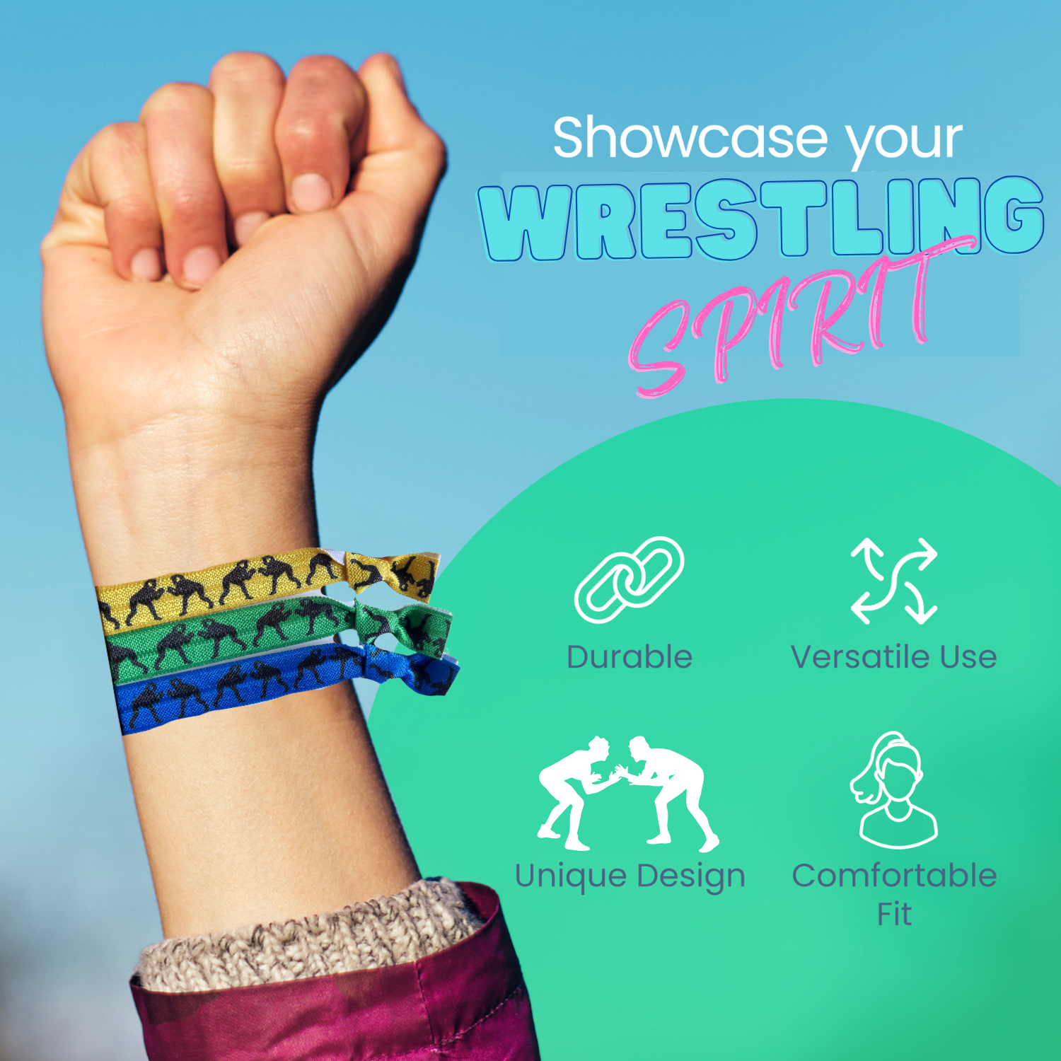 Wrestling Hair Ties - Multi-Color