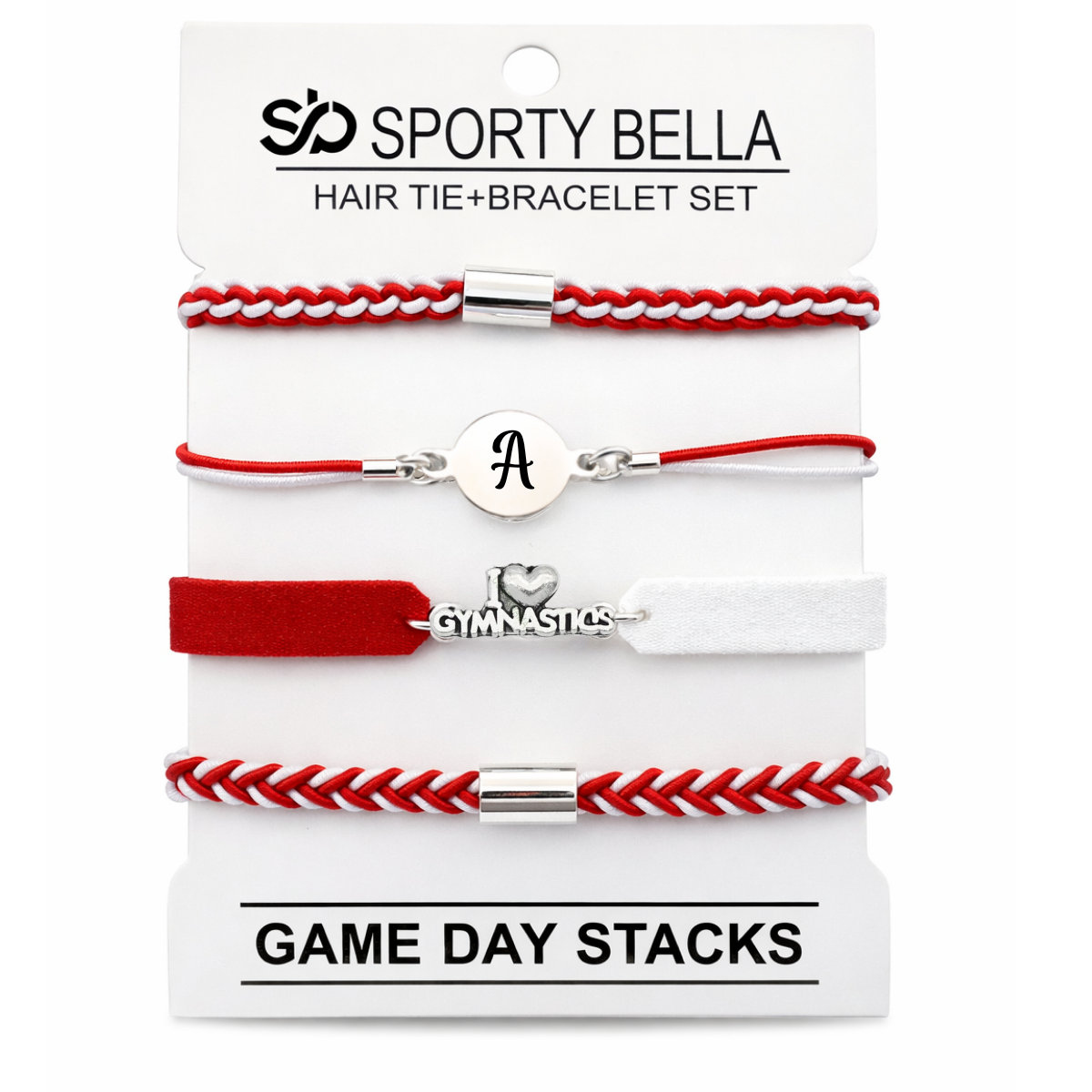 Personalized Gymnastics Hair Tie Bracelet Sets