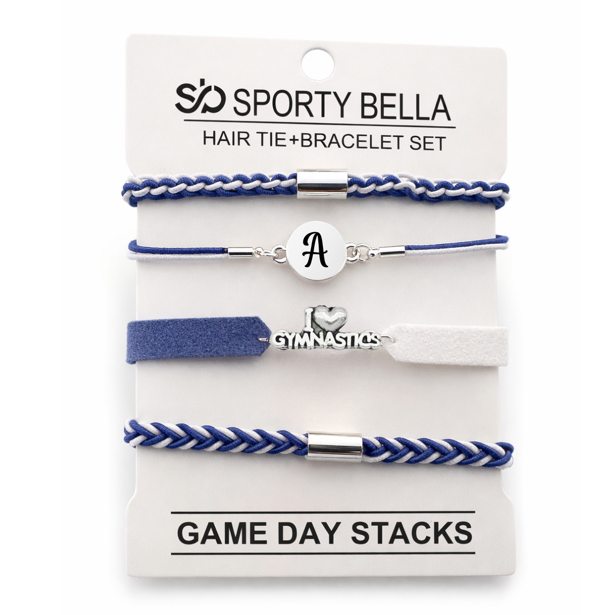 Personalized Gymnastics Hair Tie Bracelet Sets