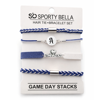 Personalized Gymnastics Hair Tie Bracelet Sets