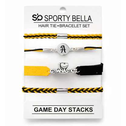 Personalized Gymnastics Hair Tie Bracelet Sets
