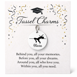 High Jump Engraved Tassel Charm
