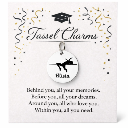 High Jump Engraved Tassel Charm