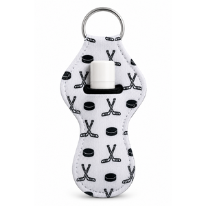 Hockey Chapstick Holder Keychain