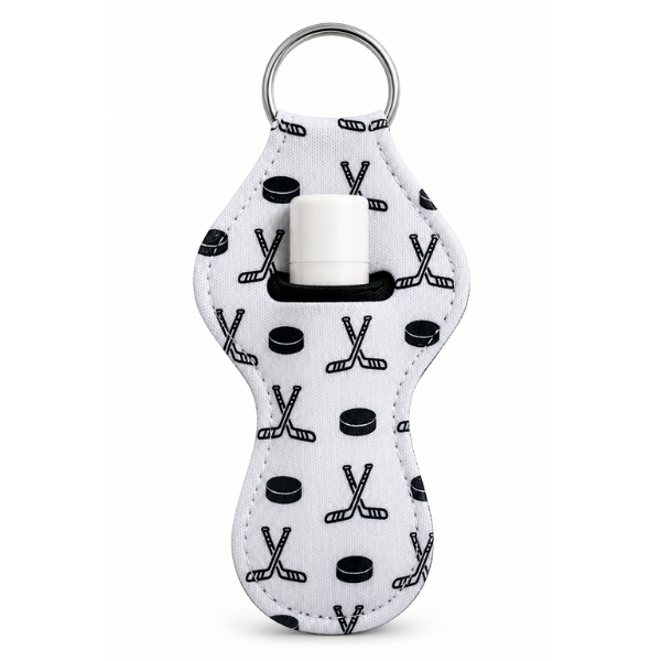 Hockey Chapstick Holder Keychain